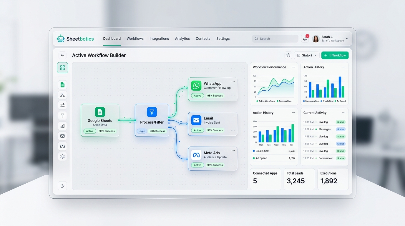 Sheetbotics Automation Dashboard